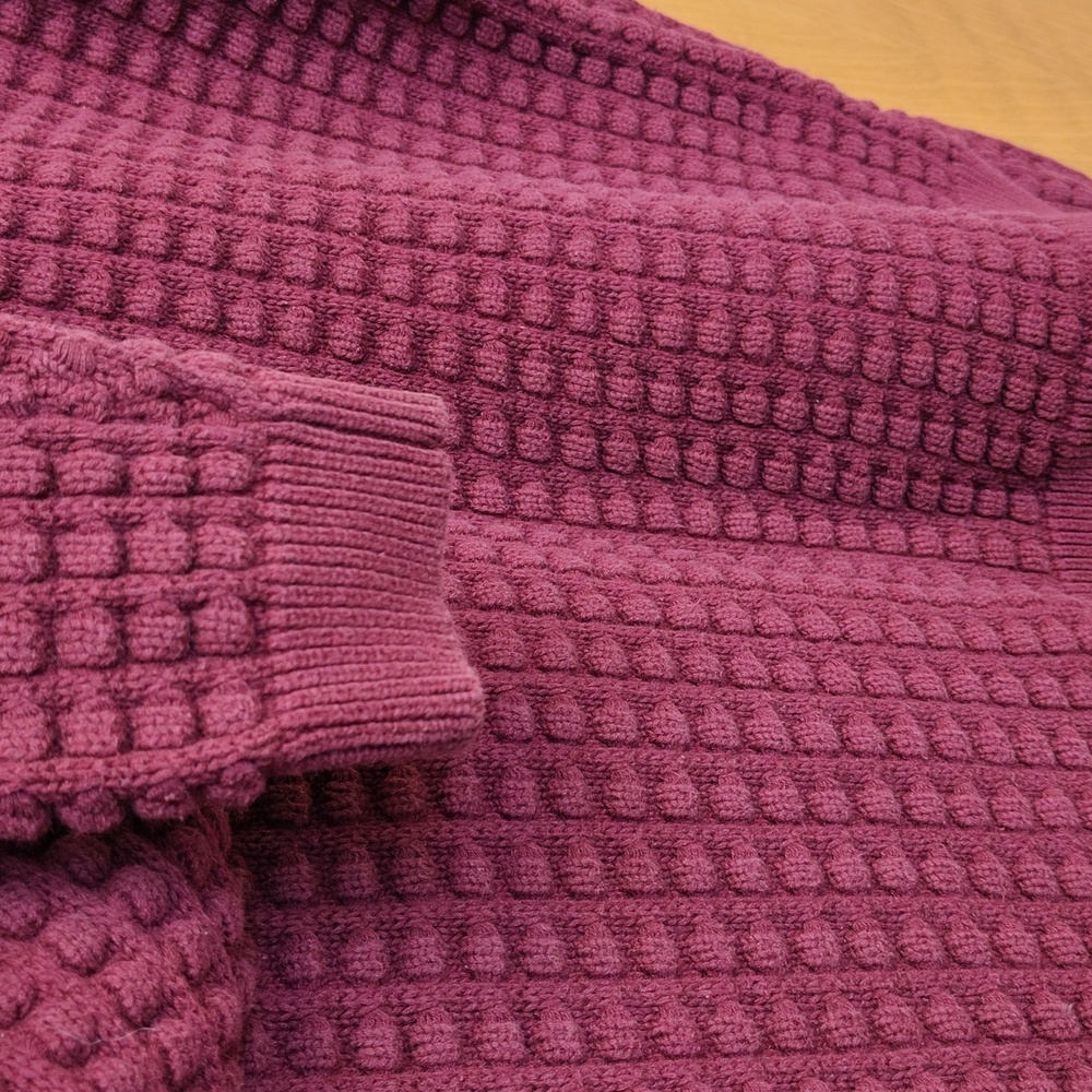 French Connection Textured Knot Popcorn Stitch Burgundy Sweater - Picture 4 of 8